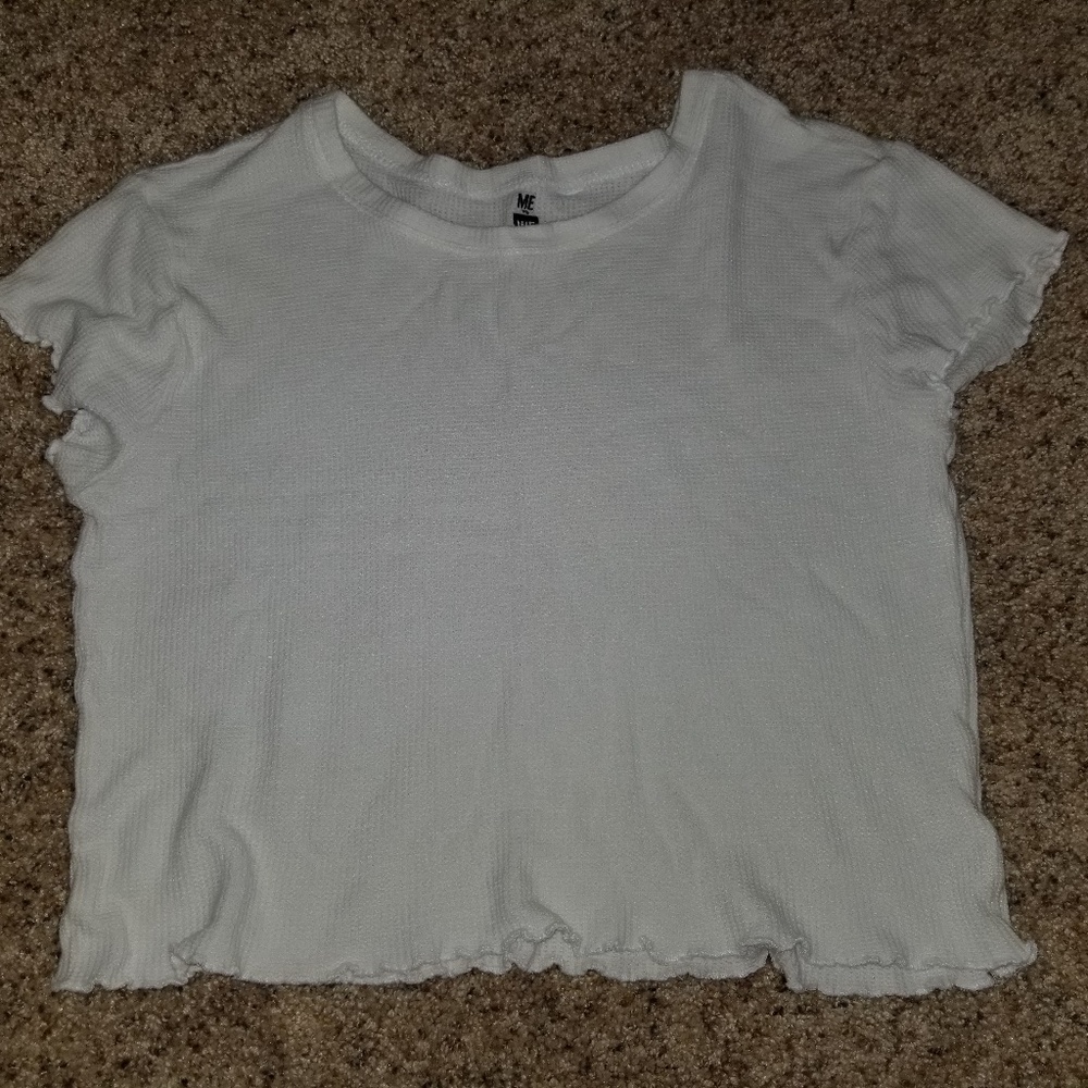 Pacsun Me to We Ribbed Lettuce Hem Crop Top